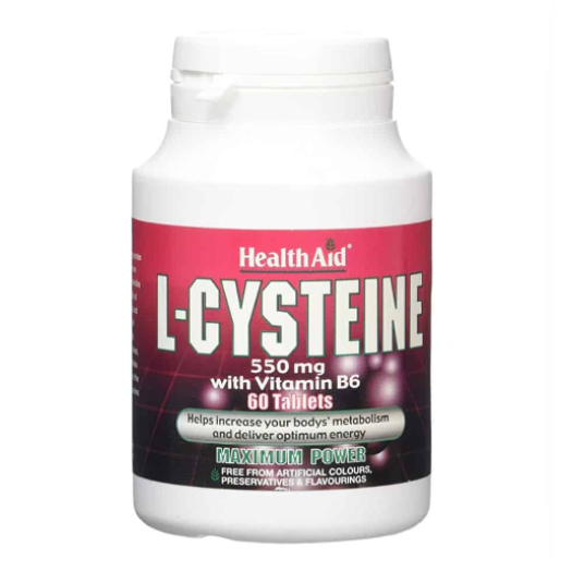 Health Aid L-Cysteine 550mg + Vitamin B6, 60 Tablets