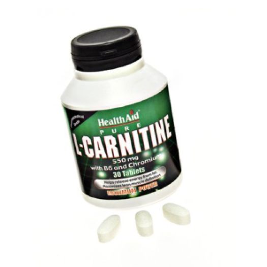 Health Aid L-carnitine 550mg & Vit B6, 30 tablets