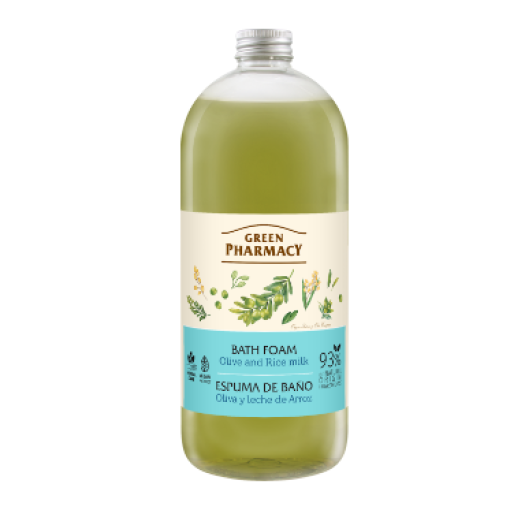 Green Pharmacy Bath foam olive and rice milk, 1000ml