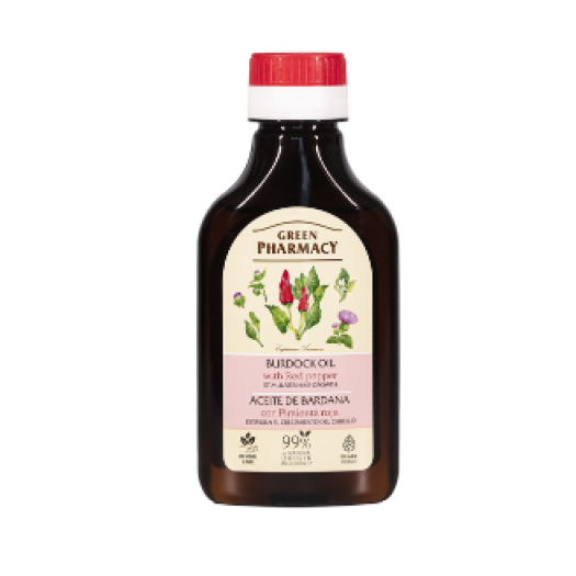 Green Pharmacy Burdock oil with red peppers, stimulates hair growth, 100ml