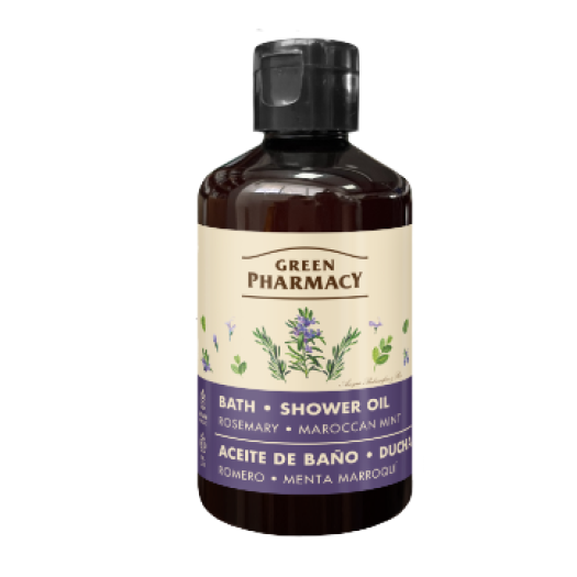 Green Pharmacy Bath and shower oil, rosemary and moroccan mint, 250ml