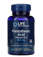 Life Extension Pantothenic Acid Vitamin B5 500mg, 100caps