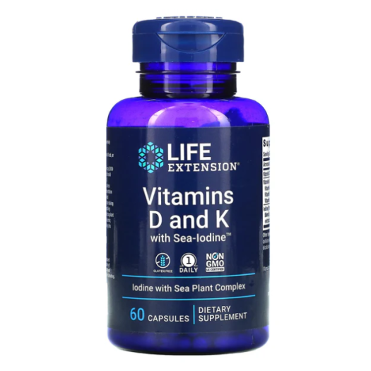 Life Extension, Vitamins D And K With Sea-Iod, 60 Capsule