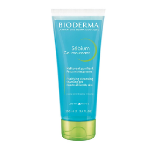 BIODERMA SEBIUM, GENTLE PYRIFYING CLEANSING FOAMING GEL THAT VISIBLY REDUCES EXCESS SHINE. FOR OILY/ COMBINATION SKIN 100ML