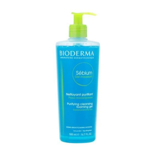 BIODERMA SEBIUM, GENTLE PYRIFYING CLEANSING FOAMING GEL THAT VISIBLY REDUCES EXCESS SHINE. FOR OILY/ COMBINATION SKIN 500ML