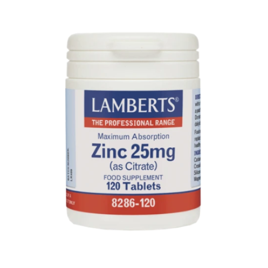 Lamberts Zinc 25mg x 120 Tablets - As Citrate - Maximum Absorbtion