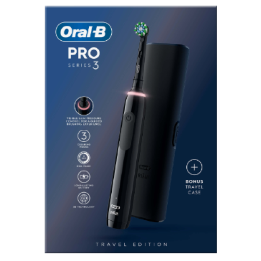 Oral-B Pro Series 3 Electric Toothbrush, Black, Travel Case