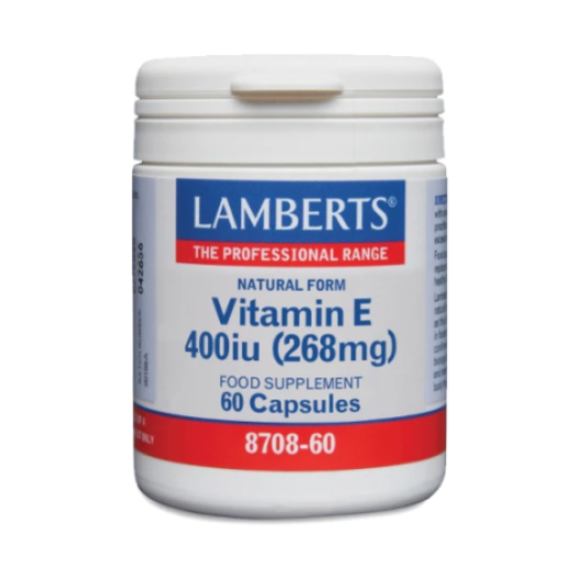 Lamberts Vitamin E 400IU x 60 Capsule - Natural Form Vitamin E 268mg