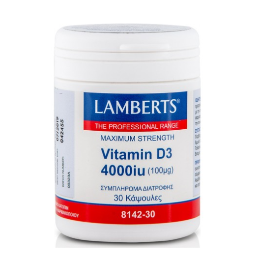 Lamberts D3 4000iu 100mg, 30 capsules