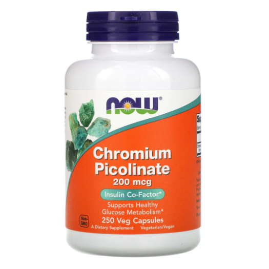 Now Chromium Picolinate 200 Mcg, 250 Capsules