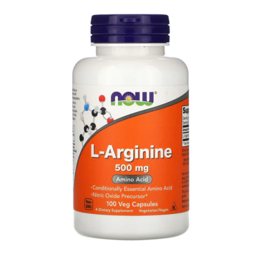 Now L - Arginine 500mg, 100 Capsules