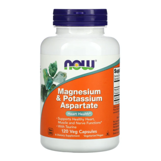 Now Magnesium & Potassium Aspartate With Taurine, 120 Capsules