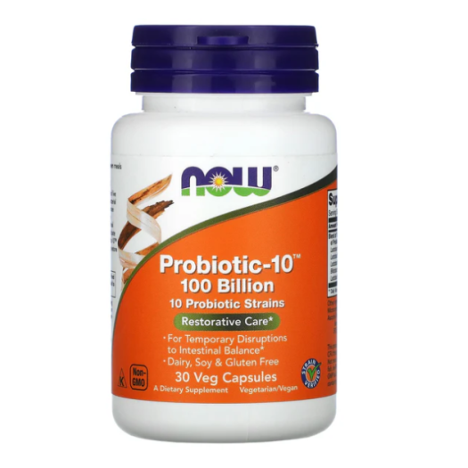 Now Probiotic-10 100 Billion, 30 Vegetarian Capsules