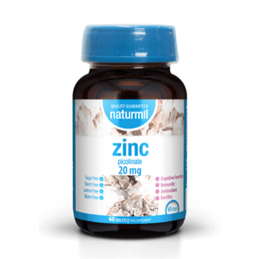 Naturmil Zinc Picolinate 20mg, 60 tablets