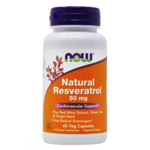 Now Foods Natural Resveratrol - 50 mg - 60 Veg Capsules