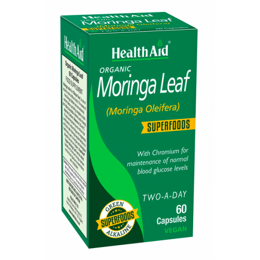 Health Aid Organic Moringa Leaf Superfood 60's Capsules