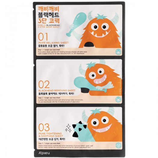 Apieu Goblin Blackhead 3-step Nose mask