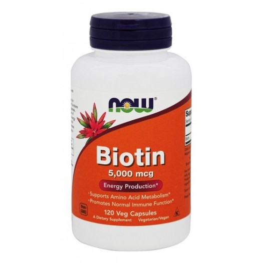 Now Biotin 5,000 mcg, 120 Vegetable Capsules