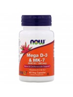 Now Mega D-3 & MK-7, 60 Vegetable Capsules