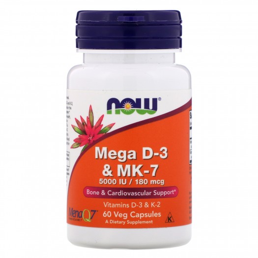 Now Mega D-3 & MK-7, 60 Vegetable Capsules