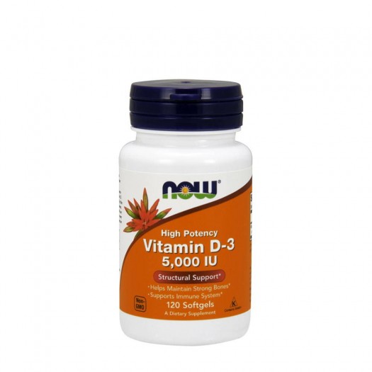 Now Vitamin D-3  High Potency 5,000 IU, 120 Softgels